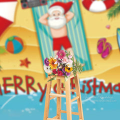 Aperturee - Tropical Summer Beach Christmas In July Backdrop