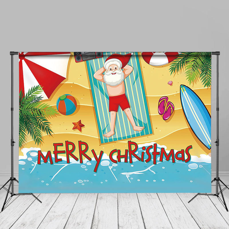 Aperturee - Tropical Summer Beach Christmas In July Backdrop