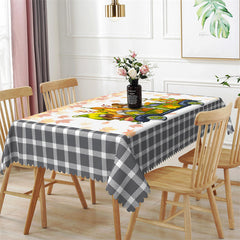 Aperturee - Truck Dwarf Maple Leaves Plaid Christmas Tablecloth