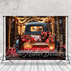 Aperturee - Truck Light Floral Valentines Day Photo Backdrop