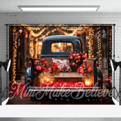 Aperturee - Truck Light Floral Valentines Day Photo Backdrop