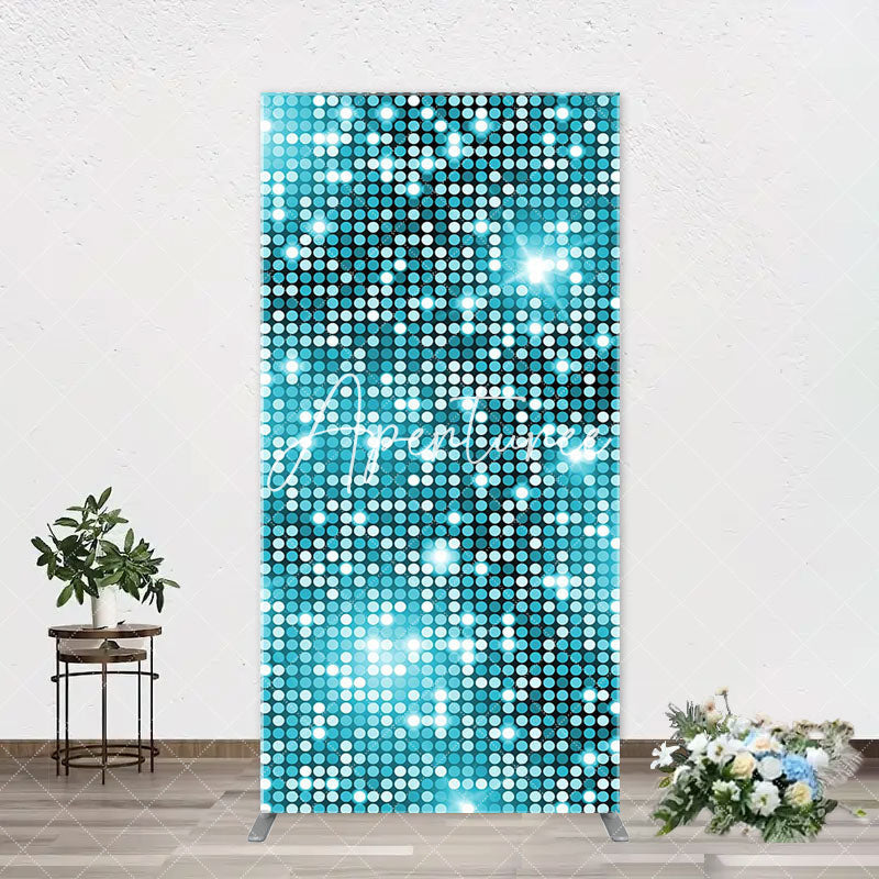 Aperturee - Turquoise Blue Shiny Dots Arch Birthday Backdrop