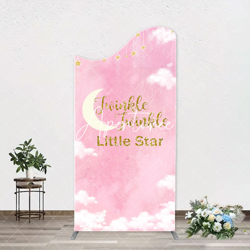 Aperturee - Twinkle Little Star Pink Sky Arch Baby Shower Backdrop