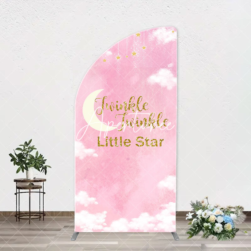 Aperturee - Twinkle Little Star Pink Sky Arch Baby Shower Backdrop