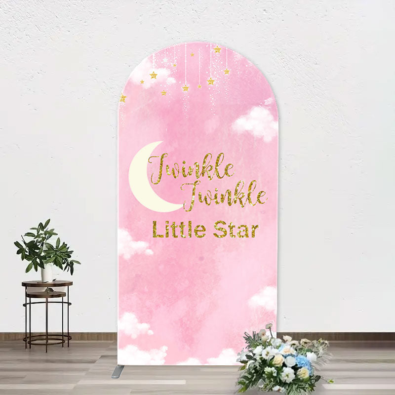 Aperturee - Twinkle Little Star Pink Sky Arch Baby Shower Backdrop