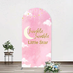 Aperturee - Twinkle Little Star Pink Sky Arch Baby Shower Backdrop