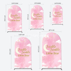 Aperturee - Twinkle Little Star Pink Sky Arch Baby Shower Backdrop