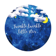 Aperturee Twinkle Star Blue Starry Sky Baby Shower Round Backdrops