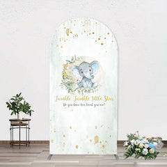 Aperturee - Twinkle Star Little Elephant Arch Baby Shower Backdrop