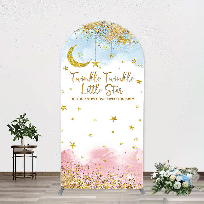 Aperturee - Twinkle Star Moon Night Arch Baby Shower Backdrop