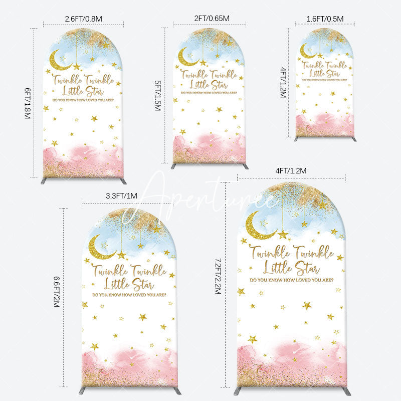 Aperturee - Twinkle Star Moon Night Arch Baby Shower Backdrop