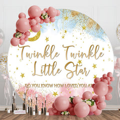 Aperturee - Twinkle Stars Night Round Gender Reveal Backdrop