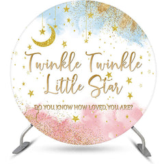 Aperturee - Twinkle Stars Night Round Gender Reveal Backdrop