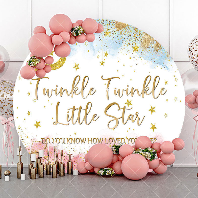 Aperturee - Twinkle Stars Night Round Gender Reveal Backdrop