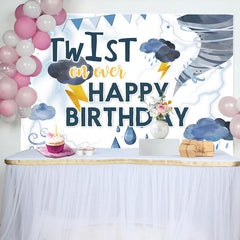 Aperturee - Twist On Over Blue Thunderstorm Birthday Backdrop