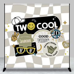 Aperturee - Two Cool Happy Dude Custom Kids 2nd Birthday Backdrop