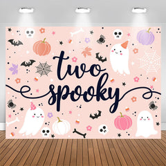 Aperturee - Two Spooky Halloween Ghost 2nd Birthday Backdrop