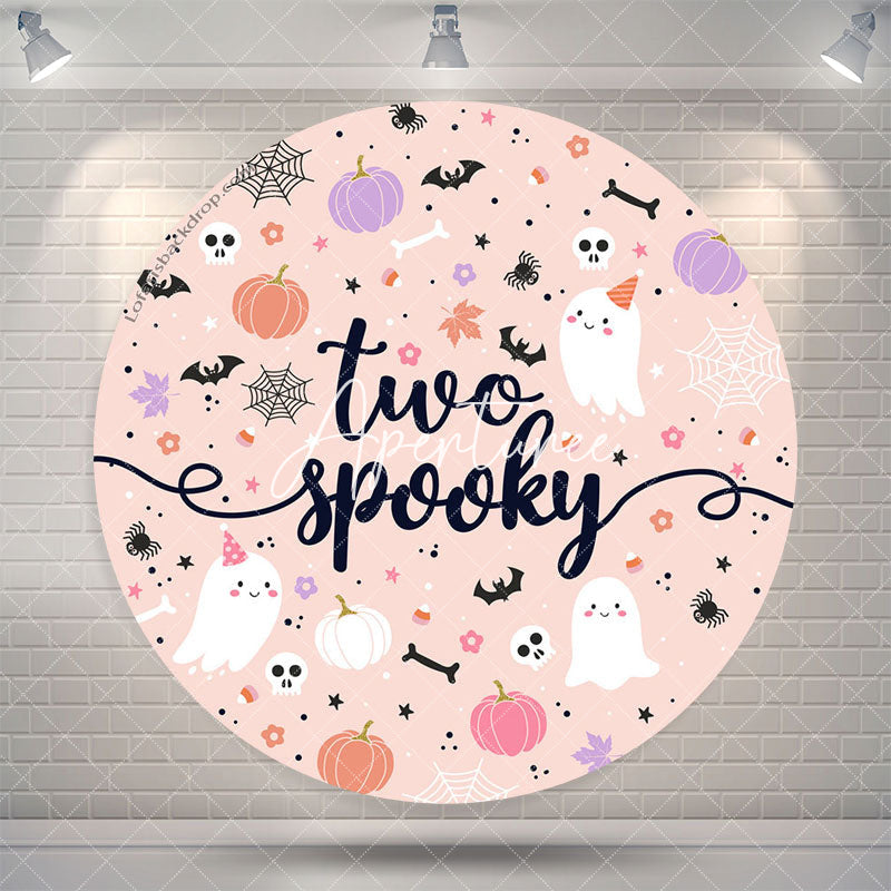 Aperturee Two Spooky Halloween Round 2nd Birthday Backdrop