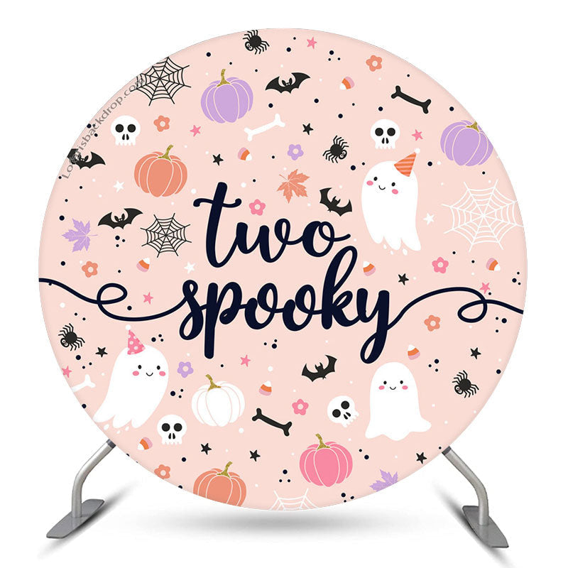 Aperturee Two Spooky Halloween Round 2nd Birthday Backdrop