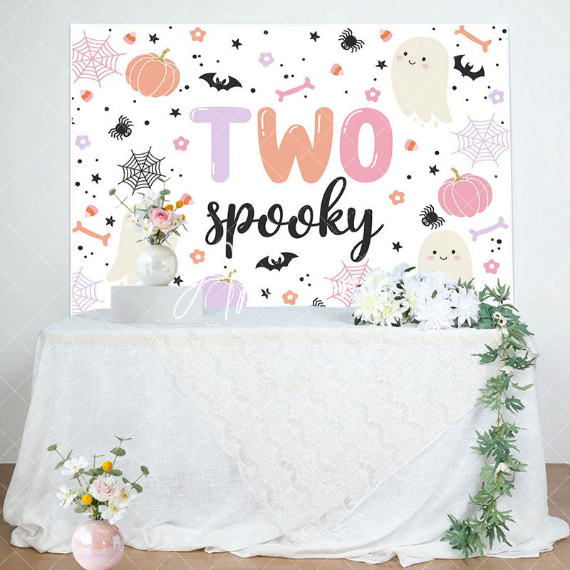 Aperturee - Two Spooky Little Boo Halloween Birthday Backdrop