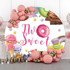 Aperturee Two Sweet Doughnuts Happy Birthday Circle Backdrop