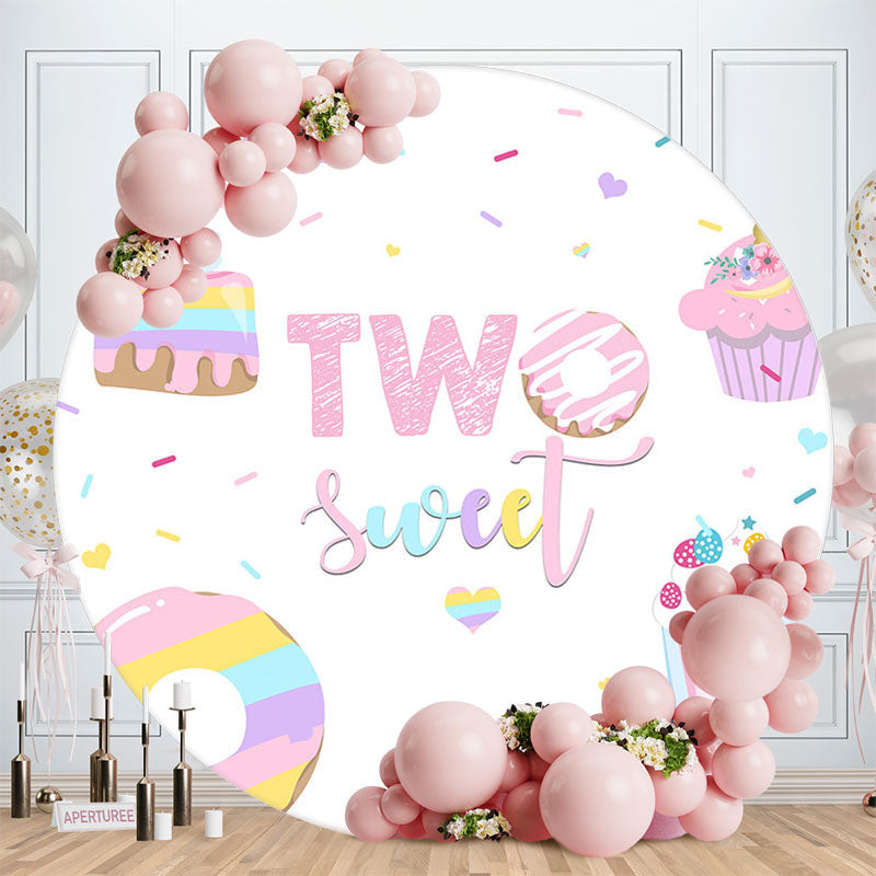 Aperturee - Two Sweet Rainbow Desserts 2nd Birthday Backdrop