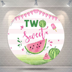 Aperturee Two Sweet Watermelon Round 2nd Birthday Backdrop