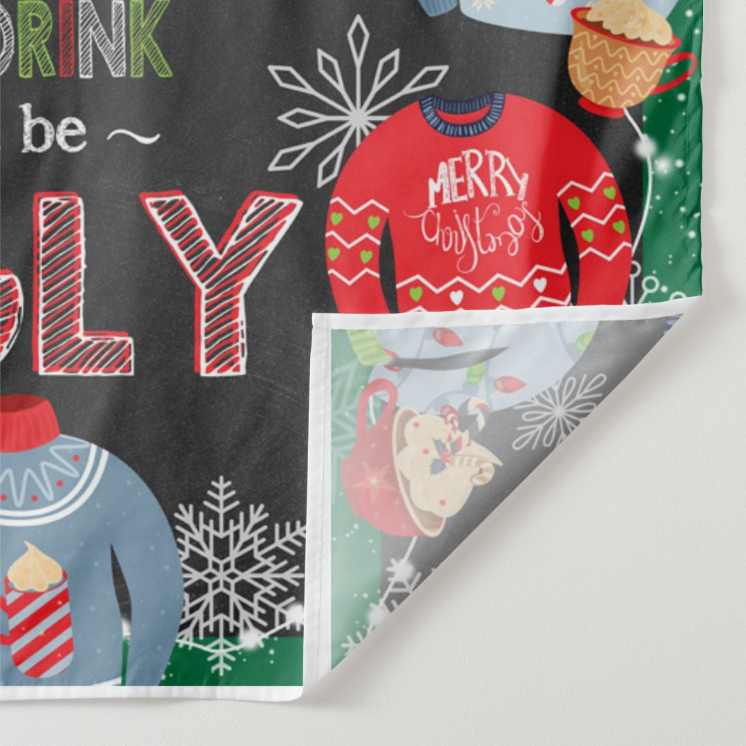 Aperturee - Ugly Sweater Eat Drink Snowy Christmas Backdrop