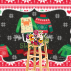 Aperturee - Ugly Sweater Snowflakes Christmas Party Backdrop