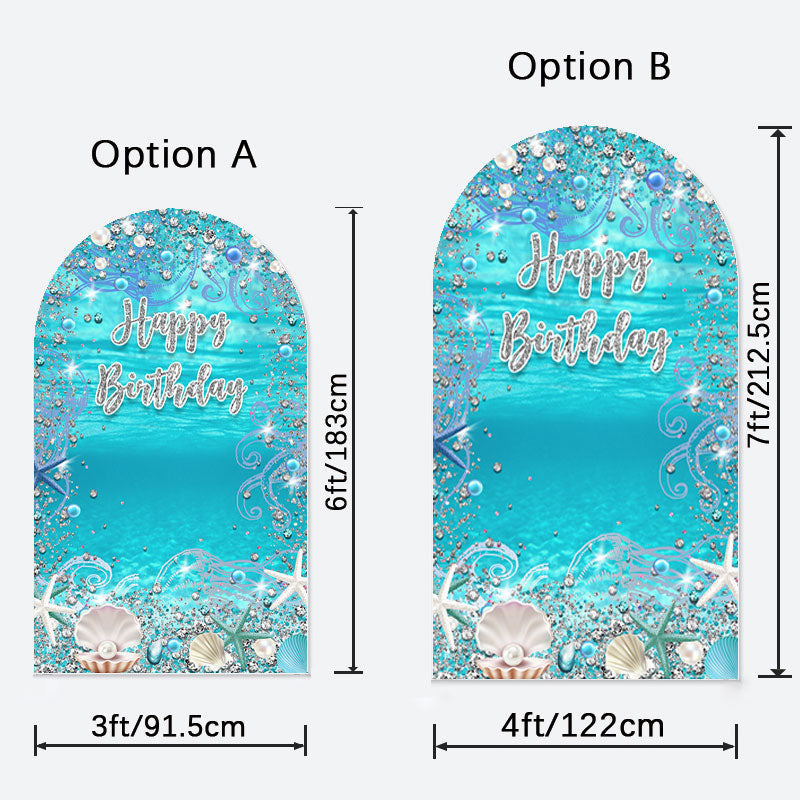 Aperturee - Under The Sea Birthday Double Sided Arch Backdrop