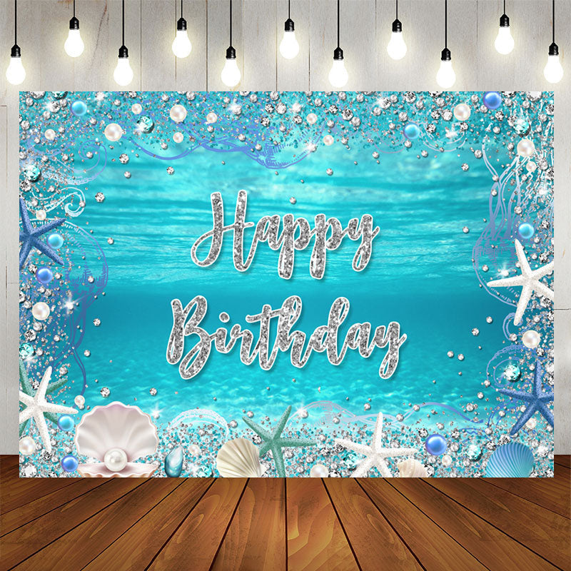 Aperturee - Under The Sea Pearl Shell Happy Birthday Backdrop