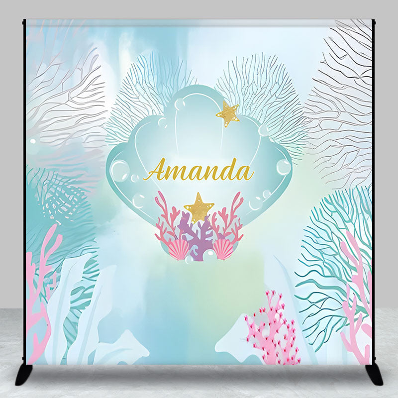 Aperturee - Undersea Coral Scallop Custom Birthday Backdrop