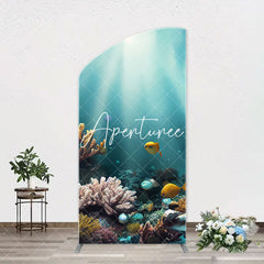 Aperturee - Undersea Coral Sunshine Fishes Arch Birthday Backdrop