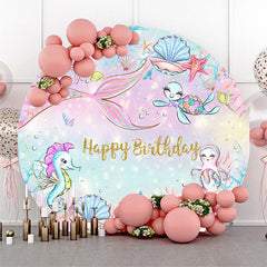 Aperturee - Undersea Mermaid Coral Birthday Backdrop For Girls