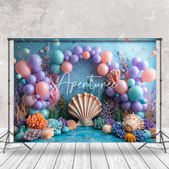 Aperturee - Undersea Mermaid Theme Shell Cake Smash Backdrop