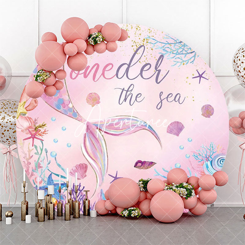 Aperturee - Undersea Pink Mermaid Coral Benthos Round Backdrop