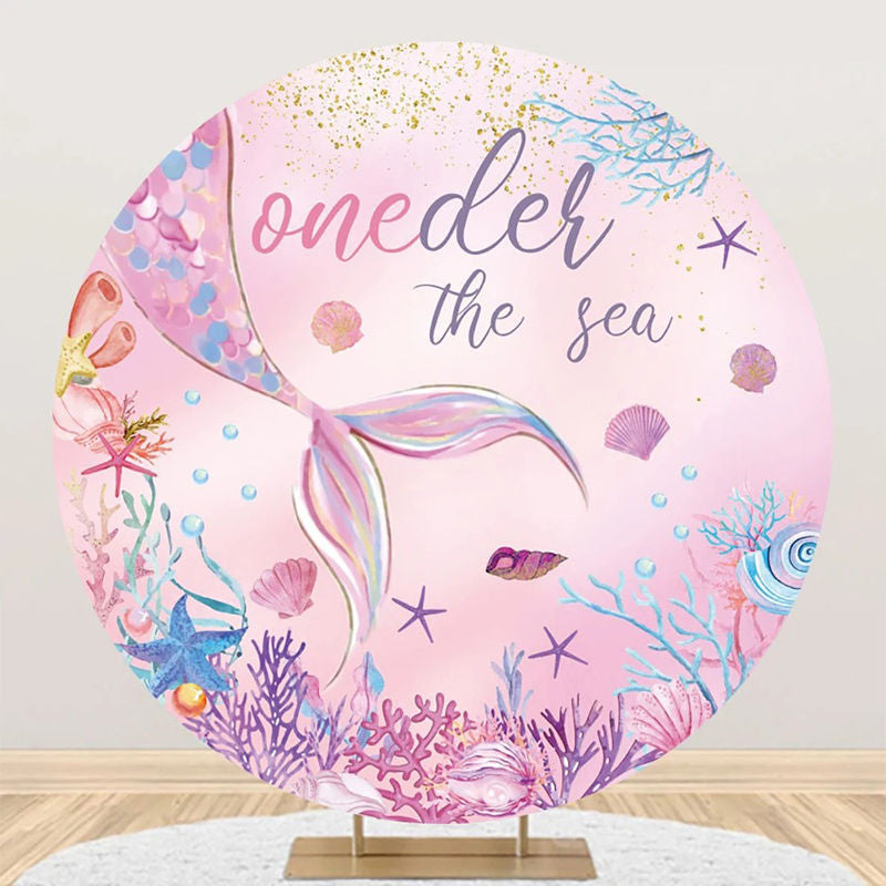 Aperturee - Undersea Pink Mermaid Coral Benthos Round Backdrop