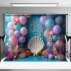 Aperturee - Undersea Plants Shell Balloons Cake Smash Backdrop