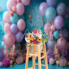 Aperturee - Undersea Plants Shell Balloons Cake Smash Backdrop