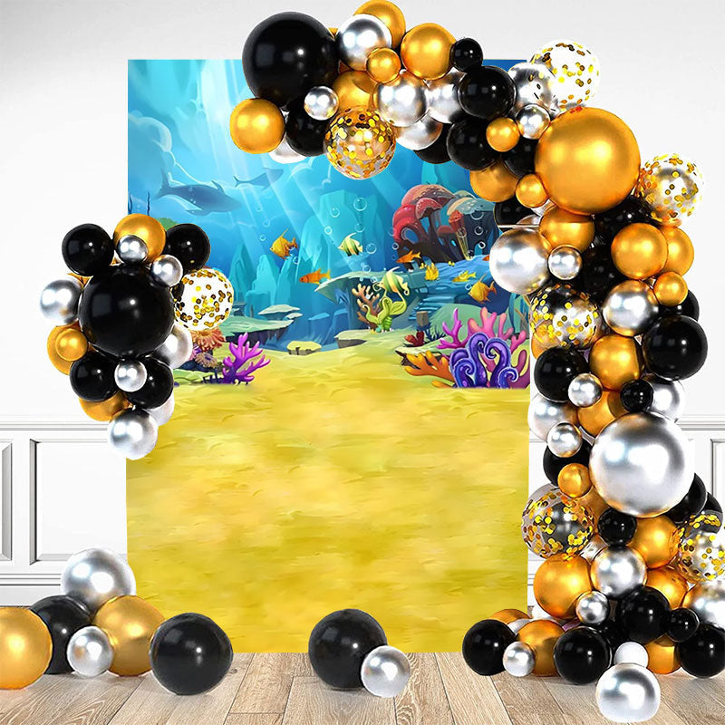 Aperturee - Underwater World Cetacean Fish Birthday Backdrop