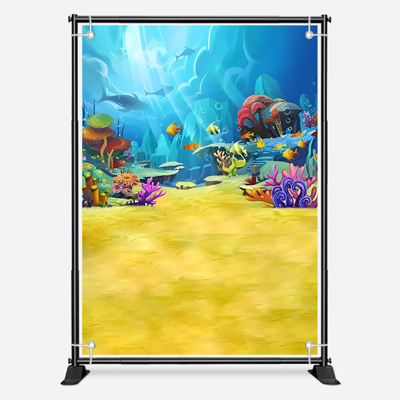 Aperturee - Underwater World Cetacean Fish Birthday Backdrop