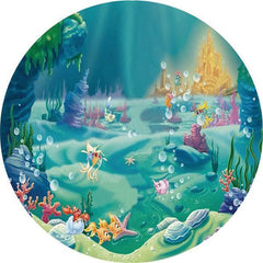 Aperturee Underwater World Custom Circle Baby Shower Backdrop