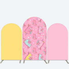 Aperturee Unicorn Girl Pink Yellow Birthday Arch Backdrop Kit