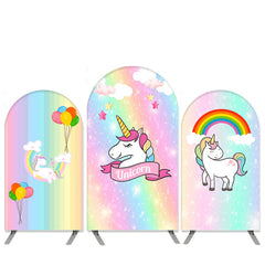 Aperturee Unicorn Theme Balloons Arch Backdrop Kit for Birthday