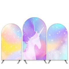 Aperturee Unicorn Theme Glitter Dream Pink Birthday Arch Backdrop Kit