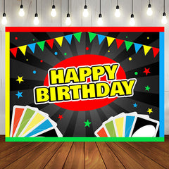 Aperturee - Uno Card Games Starts Blackboard Birthday Backdrop