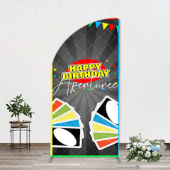 Aperturee - Uno Wild Game Card Stars Arch Happy Birthday Backdrop