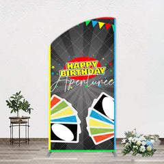 Aperturee - Uno Wild Game Card Stars Arch Happy Birthday Backdrop