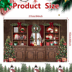 Aperturee - (7 Day Delivery) Aperturee Festive Christmas Vibe Trees Brown Cupboard Backdrop