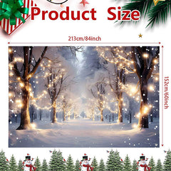 Aperturee - (7 Day Delivery) Aperturee Light Twinkling Snowy Winter Forest Tree Backdrop